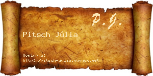 Pitsch Júlia névjegykártya